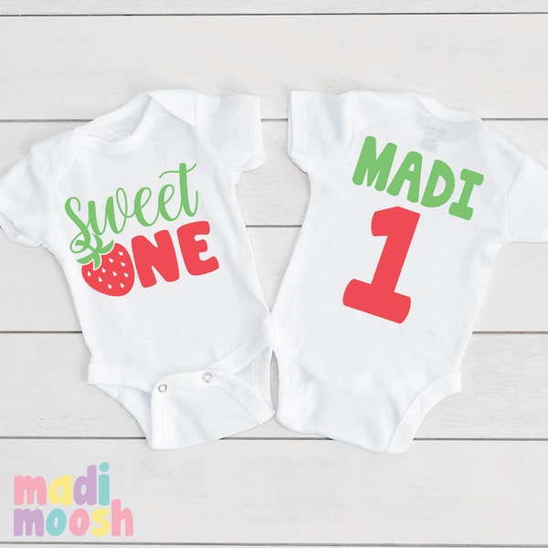 Sweet One Birthday Onesie® | Girls Strawberry Birthday Tee | Cute Girls Birthday Shirt | First Birthday Onesie®