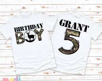 Deer Hunting Birthday Boy Tee | Birthday Boy Shirt | Deer Birthday Boy Tee | Any Age Birthday Tee