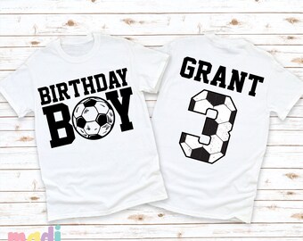 Boys Soccer Birthday Shirt: Raglan Sleeve Tee