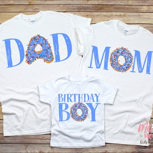Family Donut Birthday Shirts | Family Birthday Shirts | Birthday Day Boy Family Shirts | Mom and Dad Birthday Shirts | Donut Birthday Shirt