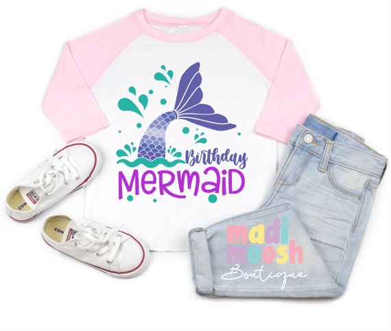 Girls Birthday Mermaid Theme Shirt | Girls Mermaid Birthday Shirt | Any Age Birthday Shirt | GIrls Birthday Shirt | Birthday Girl Shirt