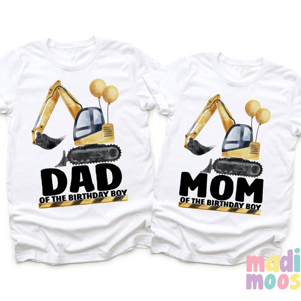 Construction  Birthday Shirts | Excavator Family Matching Birthday Shirts | Mom And Dad Digging Shirt | Boys Birthday Shirts