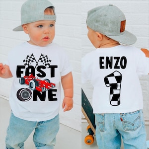 Fast One Racecar 1st Birthday Shirt | First Birthday Shirt | 1st Birthday T-Shirt | Racecar Birthday Shirt | Birthday Boy Shirt