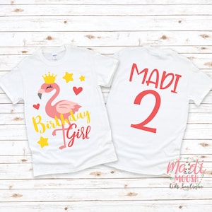 Girls Cute Flamingo Birthday Shirt | Birthday Girl Shirt | Any Age Birthday Shirt | Girls Flamingo Birthday Shirt | Girls Birthday Shirt |