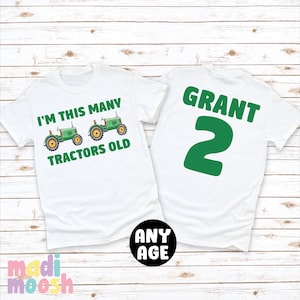 I'm This Many Tractors Old Boys Birthday Shirt, 2nd Birthday Tee, Personalized T-Shirt