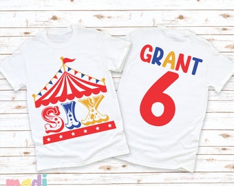 Sixth Circus Boys Birthday Tee | Kids 6th Birthday Shirt | Carnival Birthday Boy Tee | 6th Birthday Tee