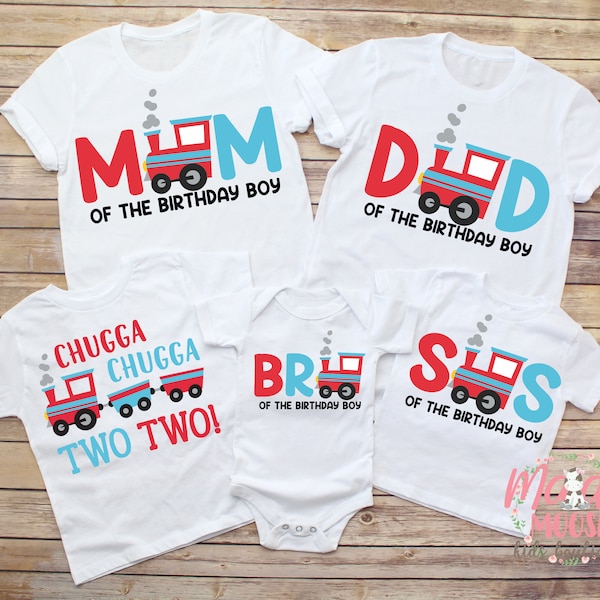 Family Train Birthday Shirt, Boys Birthday Shirt, Matching Family Birthday Shirts, Chugga Chugga Two Two Birthday Shirt