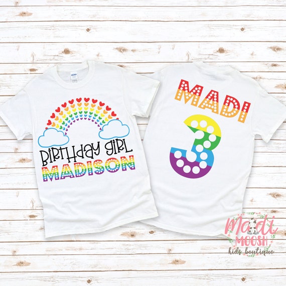 Camiseta personalizada niña arco iris – Las Cosas de Gina