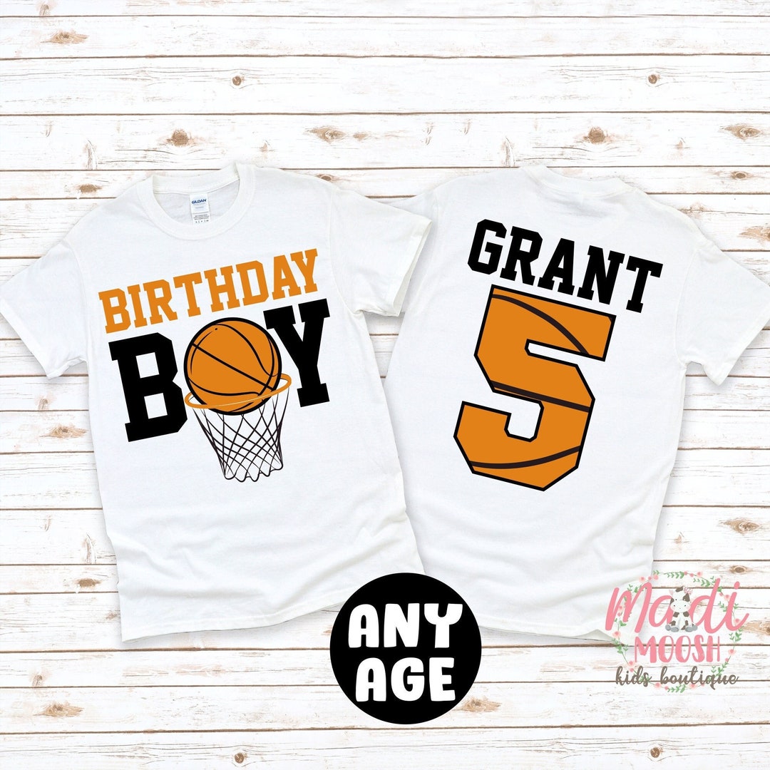 Birthday Boy Basketball T-shirt Custom Age Birthday Shirt Basketball ...