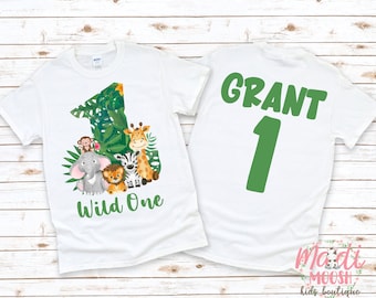 Wild One Birthday Shirt | Wild Birthday Kids Shirt | Toddler Zoo Birthday T-Shirt | Wild Animal Birthday Shirt | Boys Birthday Shirt