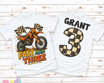 Personalized Motocross 3rd Birthday Shirt: Dirt Bike Theme
