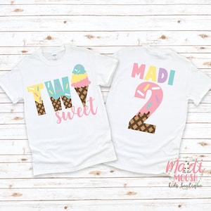 Two Sweet Girls Ice Cream Birthday Shirt | 2nd Girls Birthday Shirt | Sprinkles Birthday Shirt | Ice Cream Birthday Shirt | Girls Birthday