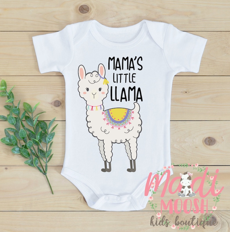 Mama's Little Llama Onesies® Bodysuit Baby Boy Onesie Baby Shower Gift Baby Outfit Baby Girl Onesie Llama Onesie Short Sleeve Oneise