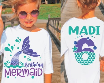 Girls Personalized Birthday Mermaid Shirt | Birthday Mermaid Shirt | Any Age Birthday Shirt | GIrls Birthday Shirt | Birthday Girl Shirt