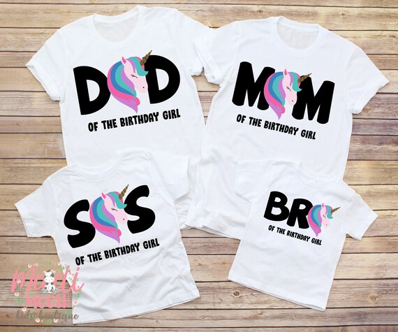 Daddy Of The Birthday Girl T-Shirt, Unicorn Matching Outfit Daddy Of The Birthday Girl T-Shirt, Unicorn Matching Outfit