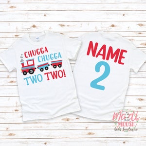 Chugga Chugga Two Two 2nd Train Birthday Shirt | 2nd Birthday Shirt | Choo Choo I'm Two Birthday Shirt | Toot Toot I'm Two Birthday Shirt