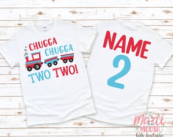 Train Birthday Shirt | 2nd Birthday Shirt | Choo Choo I'm Two Birthday Shirt | Toot Toot I'm Two Birthday Shirt | Boys Birthday Shirt
