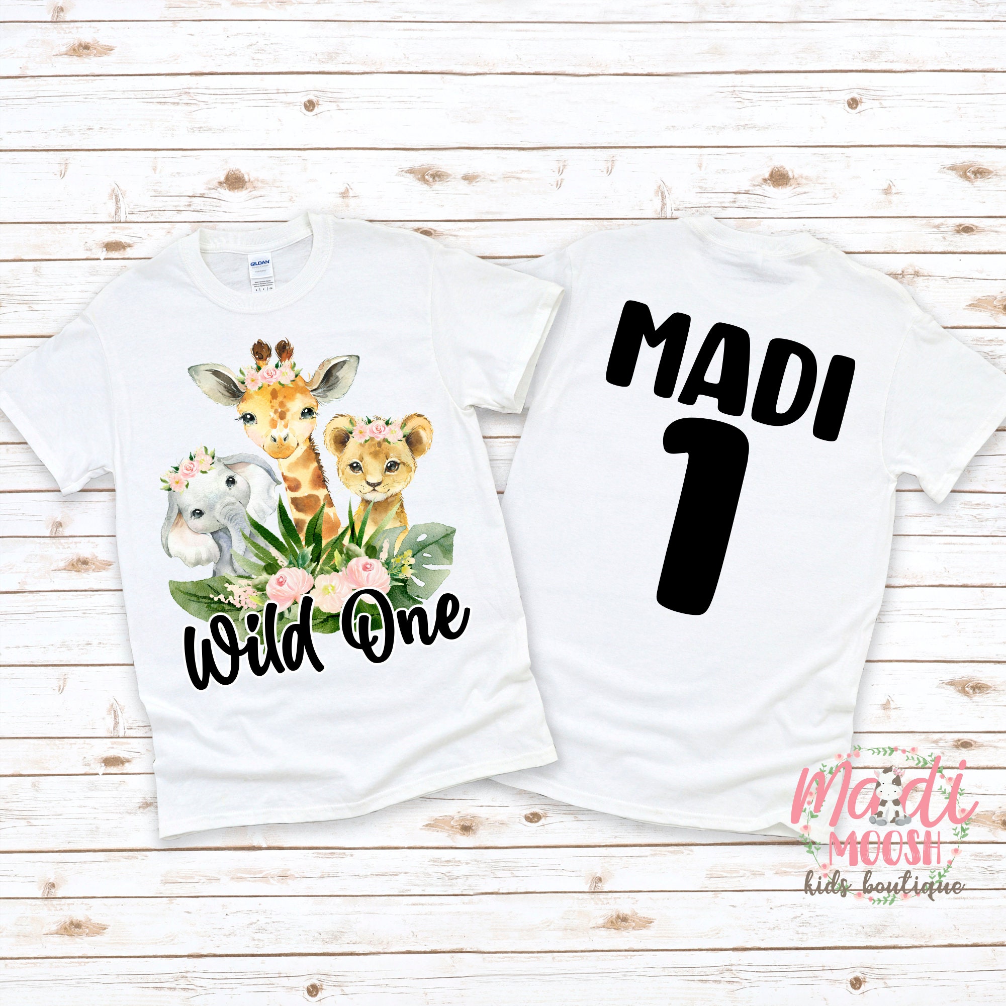 Wild One Safari Birthday Shirt, Jungle Animal 1st Birthday Tee, Zoo ...