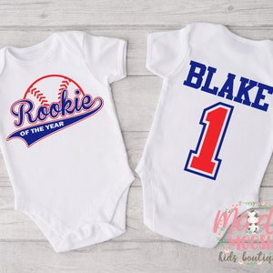 Rookie of the Year 1st Birthday Bodysuit | Baseball First Birthday Outfit | Baby Boy Birthday Bodysuit | Sports Party Shirt