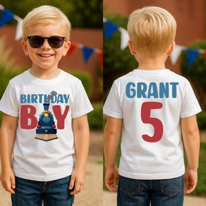 Train Birthday Boy Shirt | Boys Birthday Train Shirt | Locomotive Birthday T-Shirt | Kids Birthday Shirt | Birthday Boy Shirt image 1