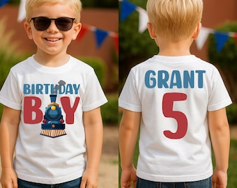 Train Birthday Boy Shirt | Boys Birthday Train Shirt | Locomotive Birthday T-Shirt | Kids Birthday Shirt | Birthday Boy Shirt
