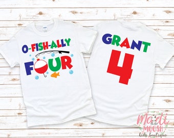 O Fish Ally  Four Birthday Shirt | Fishing Birthday Shirt | Fourth Birthday T-Shirt | Kids 4th Birthday Shirt | Toddler Birthday Boy Shirt