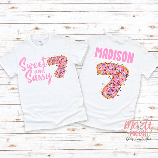 Sweet Sassy And Seven Shirt | Donut Birthday Shirt | Sprinkles Birthday Shirt | Girls Birthday Shirt | Seventh Birthday Girl Shirt