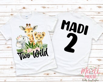Girls Two Wild 2nd Birthday Shirt | Two Wild Birthday Shirt | Wild Birthday Shirt | 2nd Birthday Shirt | Second Girls Birthday Shirt