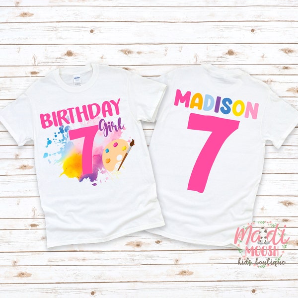 Painting Birthday Shirt | 7th Birthday Shirt | Seventh Birthday Shirt | Art Birthday Shirt | Gils Birthday | Painting Birthday Party