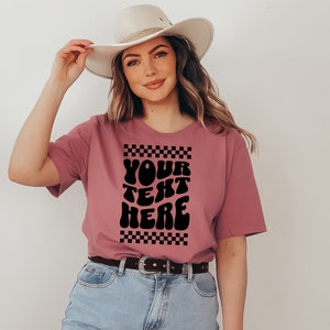 Custom Text T-Shirt, Personalized Tee, Make Your Own Shirt, Mushrooms Vintage Shirts, Retro Goofy Hippie Custom Gift, Customized Apparel