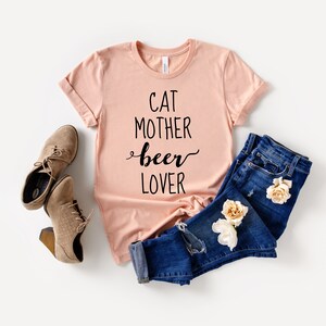 Katze Mutter Bier Liebhaber lustige Katze Mama Grafik Frauen Geschenk T-Shirt