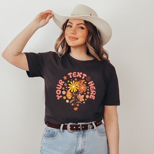 Custom Text T-Shirt, Personalized Tee, Make Your Own Shirt, Mushrooms Vintage Shirts, Retro Goofy Hippie Custom Gift, Customized Apparel