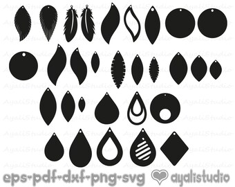 Faux Leather Earring Svg Etsy
