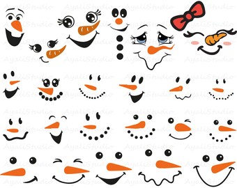Snowman Face Svg Etsy