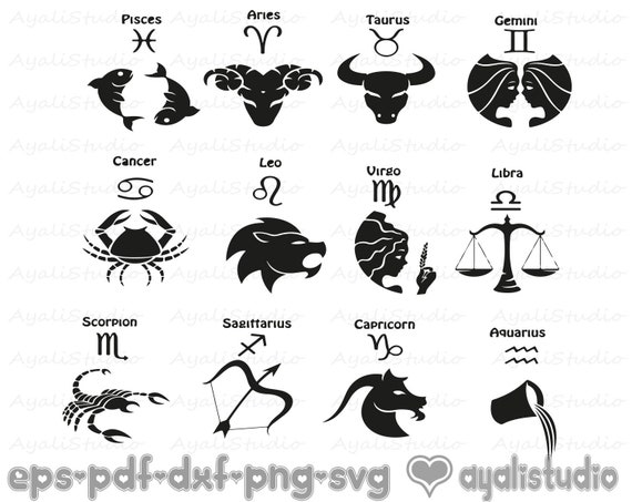 Horoscope bundle SVG Clipart Cricut Design | Etsy