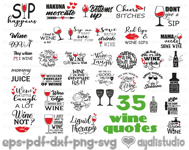 Download 35 Wine Svg Bundle Wine Glass Svg Svg Bundle Wine Sayings Etsy PSD Mockup Templates