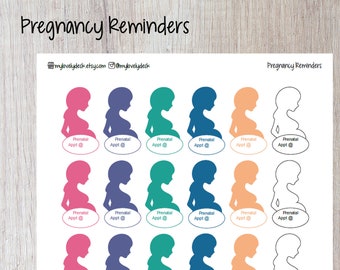 Pregnancy Reminder Stickers, Calendar Stickers, Planner Stickers, Pregnancy Stickers