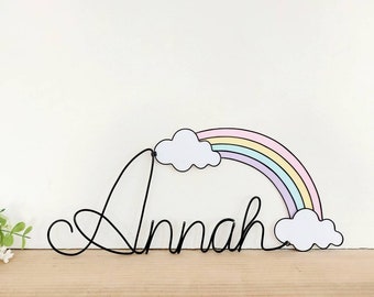 Customizable first name in wire - Rainbow - 4 colors