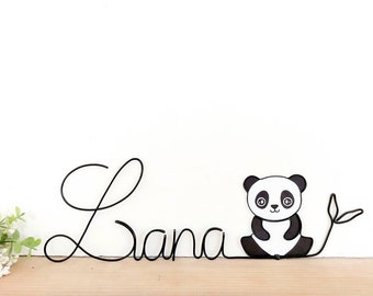 Customizable wire first name - Kola the panda - Baby room decoration