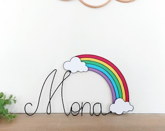 Personalized wire name sign - Rainbow - 5 colors