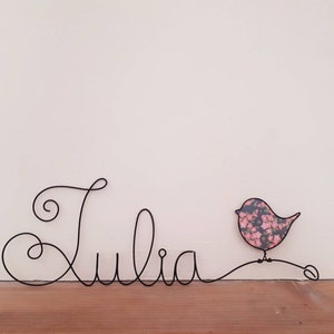 Customizable name in wire Bird Decoration baby room child image 4
