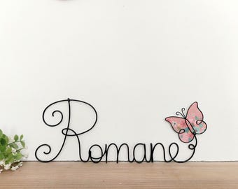 Personalized wire name - Butterfly - Baby/child's room decoration