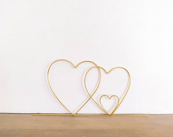 Wire decoration - 3 Hearts - Family - Baby on the way