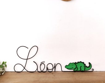 Personalized wire name - Jo the crocodile - Baby/child's room decoration