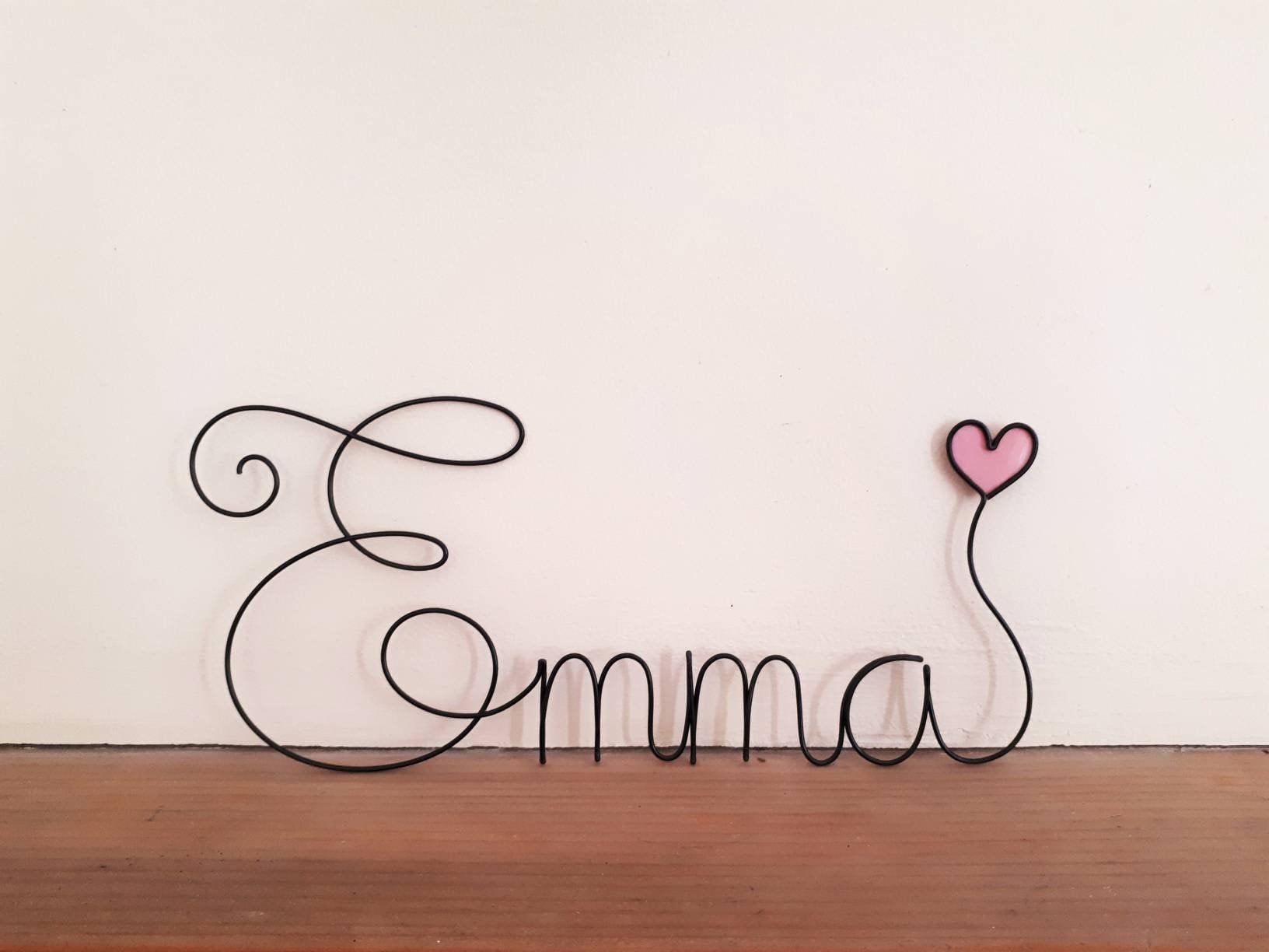 Prénom Personnalisé En Fil De Fer Noir - 'Juliette' - Décoration Murale Artisanale Française - À Punaiser