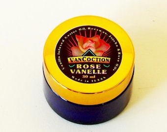 Bálsamo Rose Vanelle: con infusión de vainilla, cera de abejas, rosa y jojoba