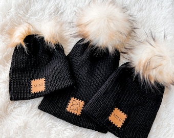 Black Dada, Mama & Mini Beanies, Family Outfits, Matching