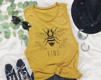 Bee Kind Womens Flowy Muscle Tank - BK