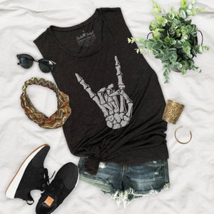 Skeleton Hand Vintage Halloween Flowy Festival Muscle Tank Top - SH14P