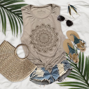Cosmic Mandala Womens Premium Muscle Tank Top